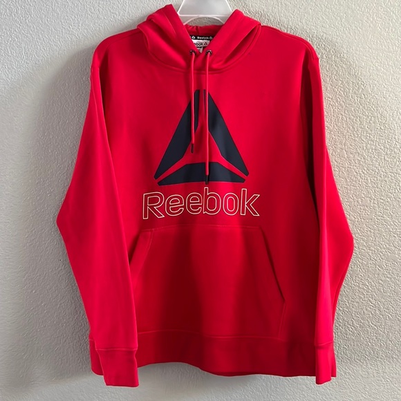 Reebok Hoodie/ Sweatshirt Red and Black with Front Pocket - Picture 1 of 4